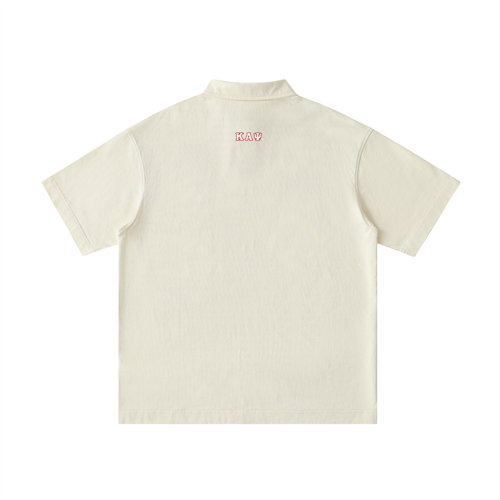DOA 10 Year Logo Loose Cotton Short-Sleeve Polo Shirt