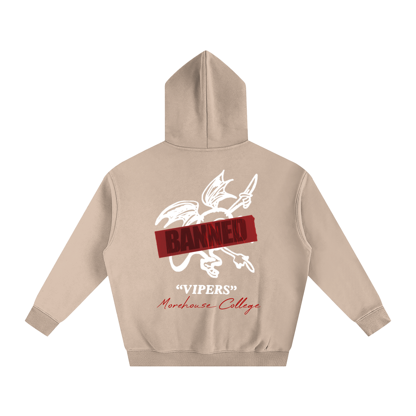BANNED Lettered Oversize Fleeced Hoodie