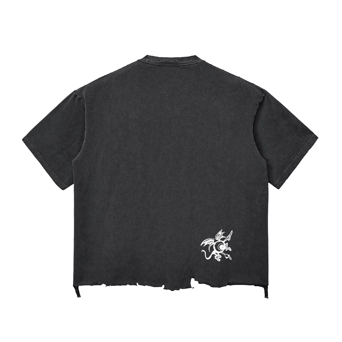 "GRAND" Snow Wash Raw-Hem Boxy T-shirt
