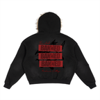THE JEDI - "Dark Side" Sun Fade Detachable Fur Hoodie (Boxy)