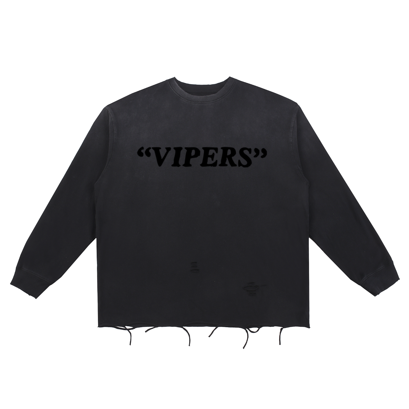 "Vipers" Raw Edge Cotton T-Shirt (Snow Wash)