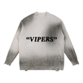 "Vipers" Ripped Crewneck sweater (Black and Grey)