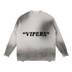 "Vipers" Ripped Crewneck sweater (Black and Grey)