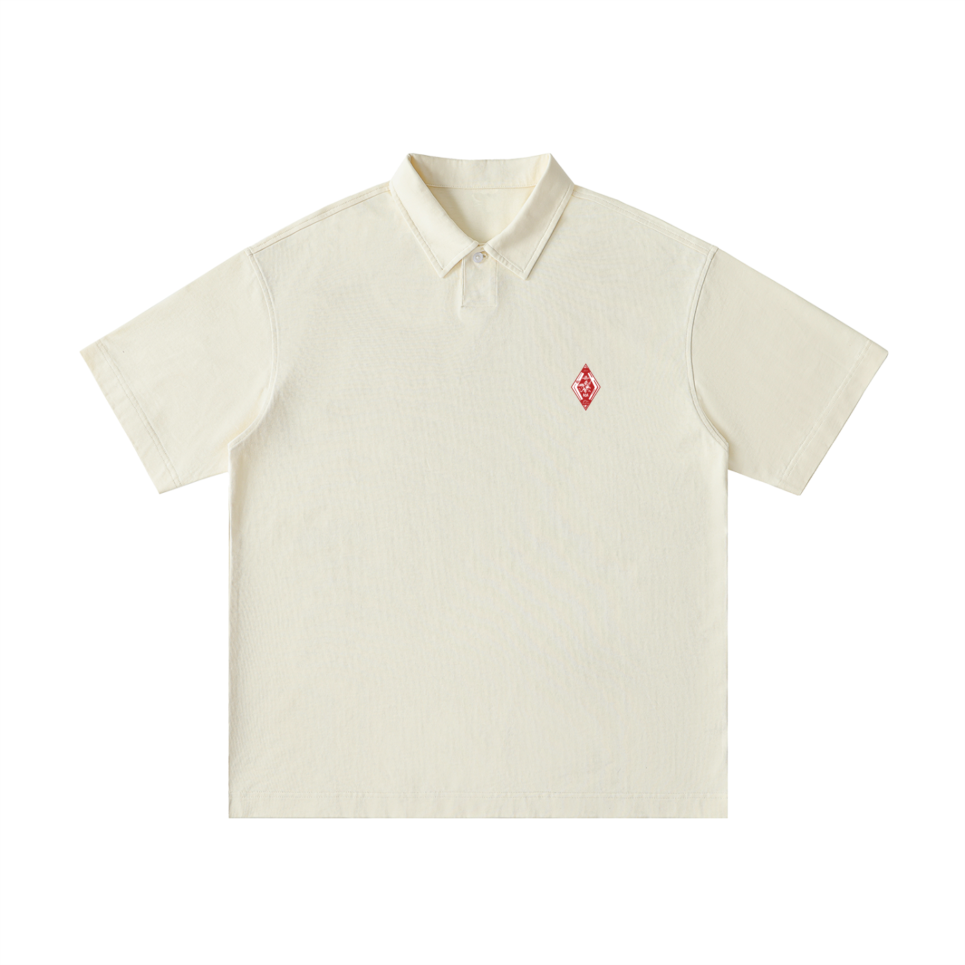 DOA 10 Year Logo Loose Cotton Short-Sleeve Polo Shirt
