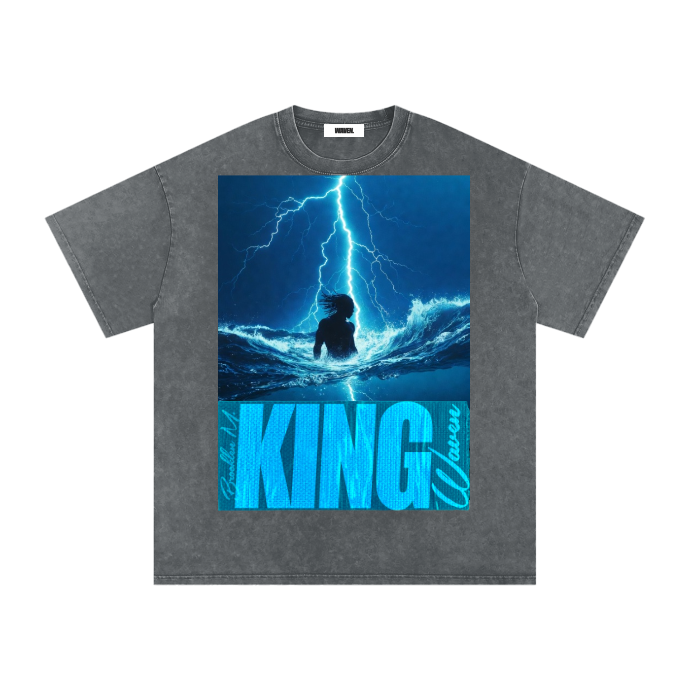 "KING-V2" (Snow Washed) Oversized Cotton T-Shirt