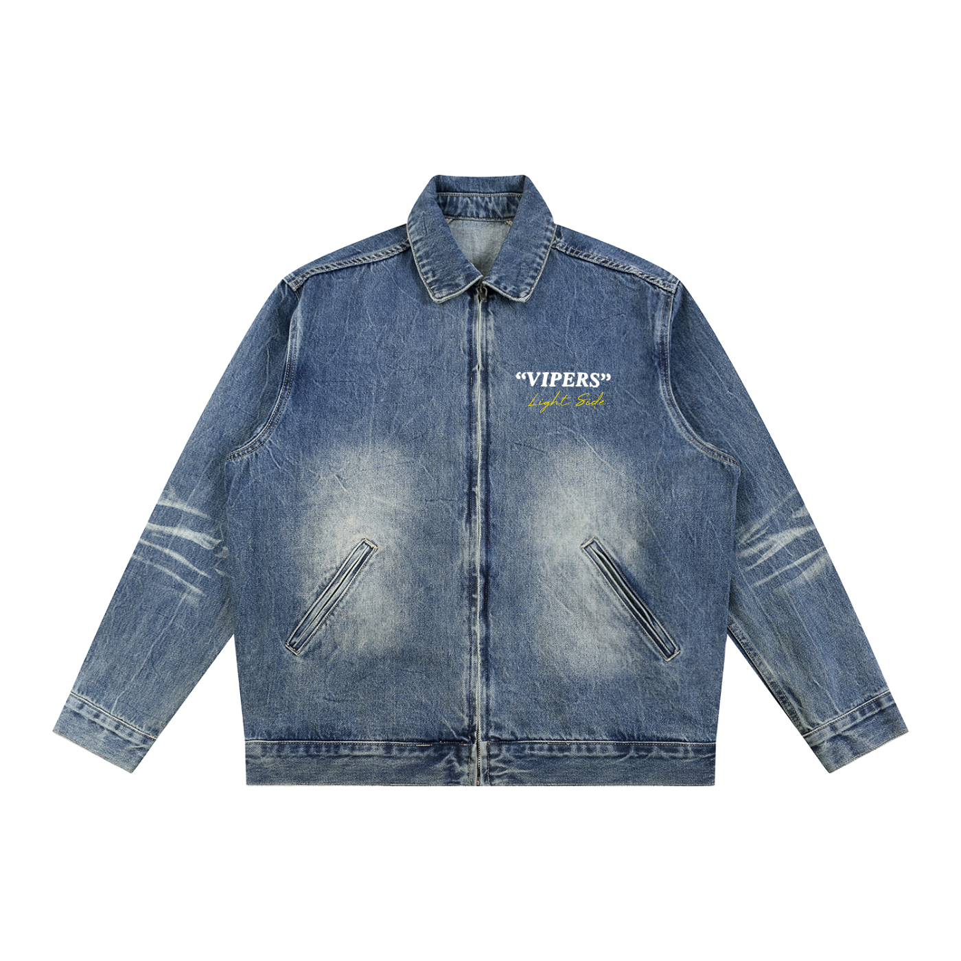 THE JEDI - "Light Side" Denim Jacket (Vintage Wash Zip-Up)