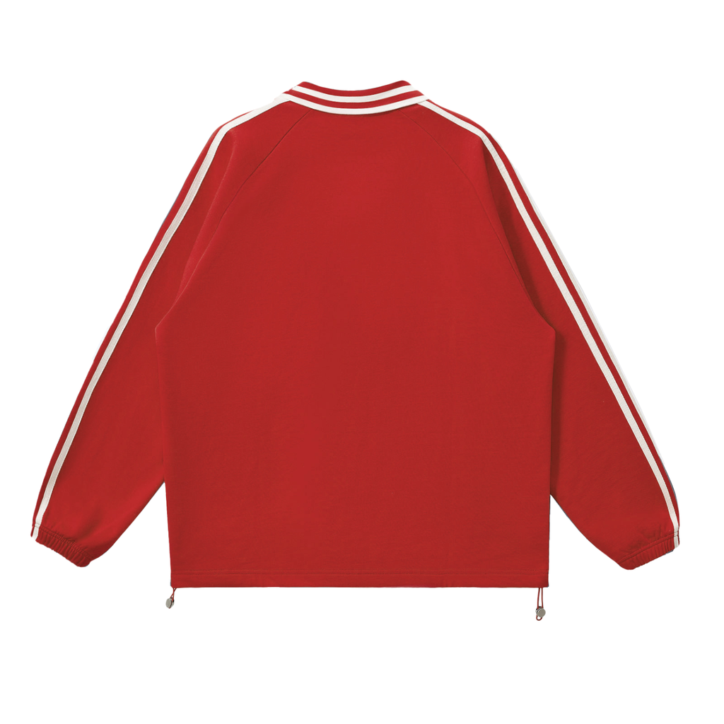 GRAND Pi Contrast Striped Lapel Collar Sweatshirt