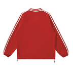 GRAND Pi Contrast Striped Lapel Collar Sweatshirt
