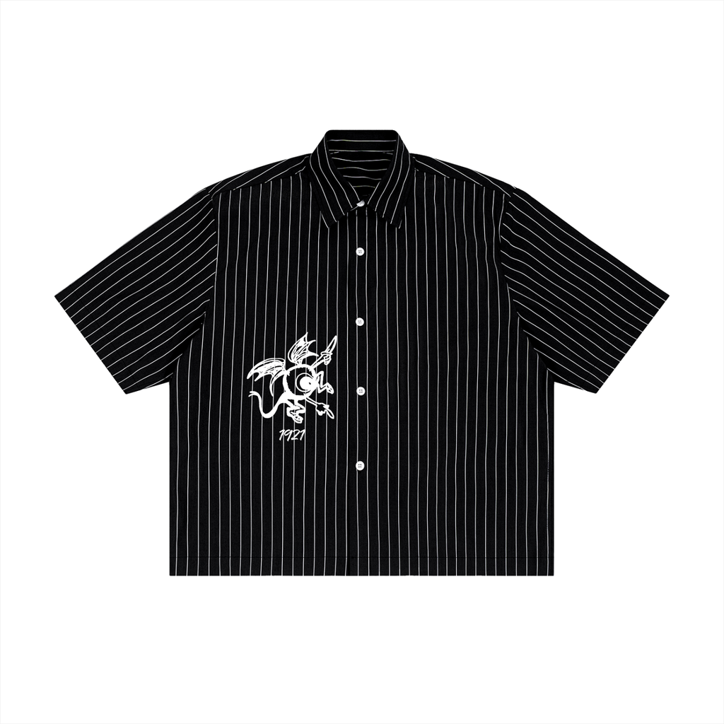 "1921" Striped Boxy Button-Up Shirt
