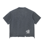 "GRAND" Snow Wash Raw-Hem Boxy T-shirt