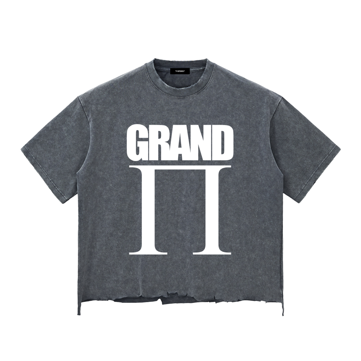 "GRAND" Snow Wash Raw-Hem Boxy T-shirt