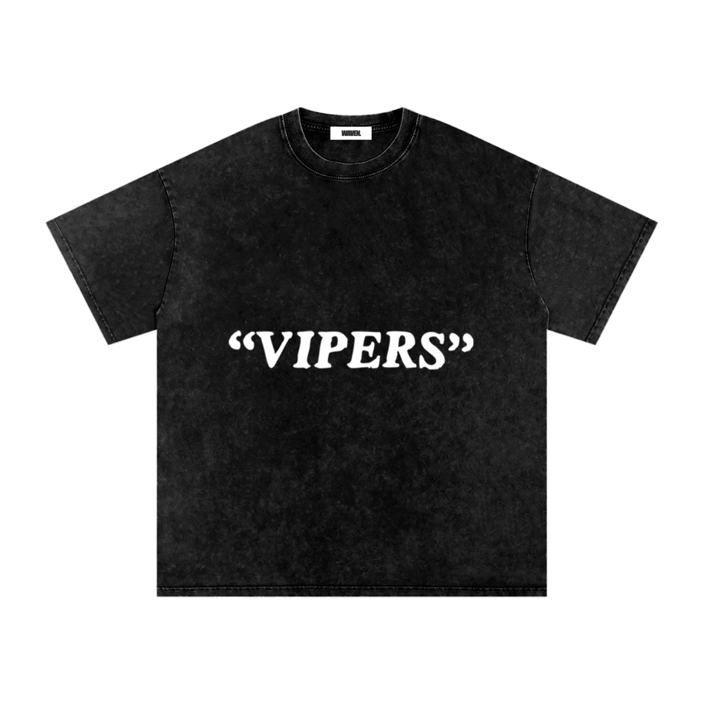 "DOA VIPERS" (Snow Washed) Oversized Cotton T-Shirt