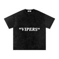 "DOA VIPERS" (Snow Washed) Oversized Cotton T-Shirt
