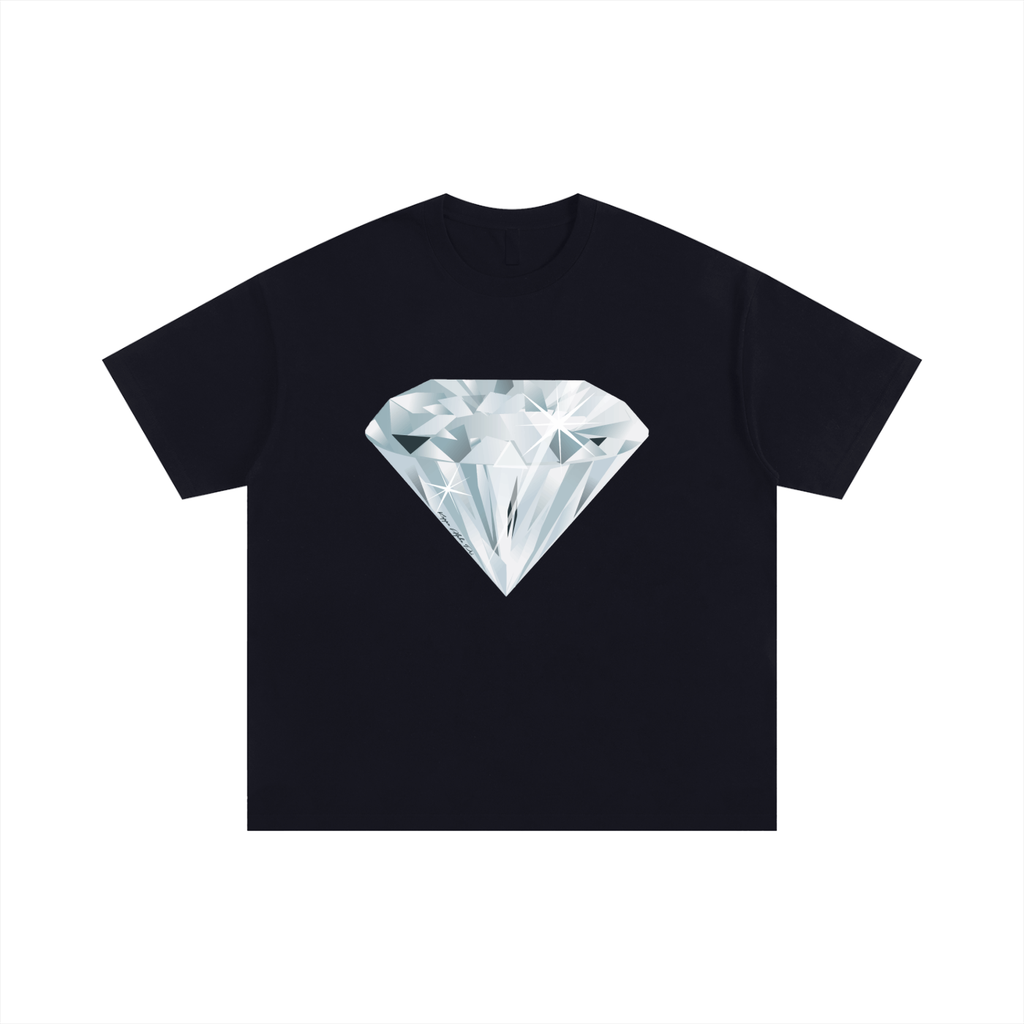 Diamond Oversized Cotton T-Shirt (Black)