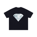 Diamond Oversized Cotton T-Shirt (Black)