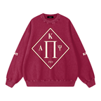 "OG Diamond"  Oversized Sweatshirt (Crimson  Snow Washed)
