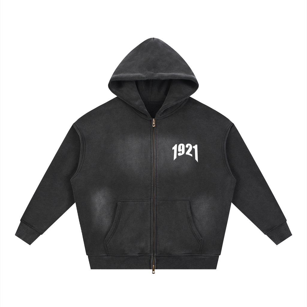 1921 Sunfade Two-way Zipper Boxy Fleece Hoodie