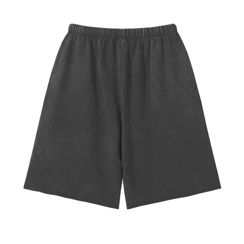 "Grand Pi Vipers" Snow Washed Raw Hem Shorts