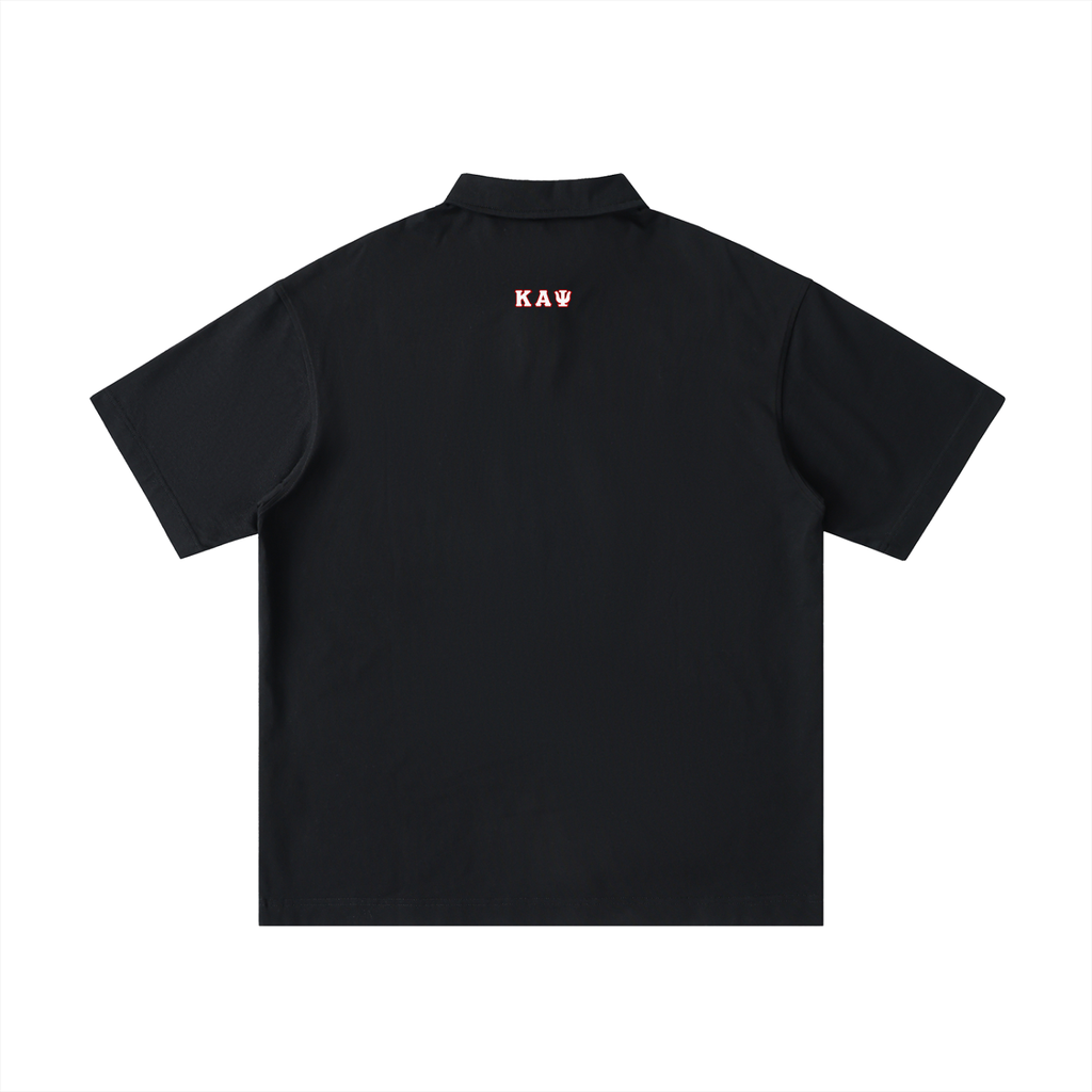 DOA 10 Year Logo Loose Cotton Short-Sleeve Polo Shirt