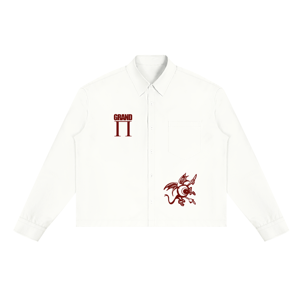 White Button Down Boxy Long Sleeve Shirt