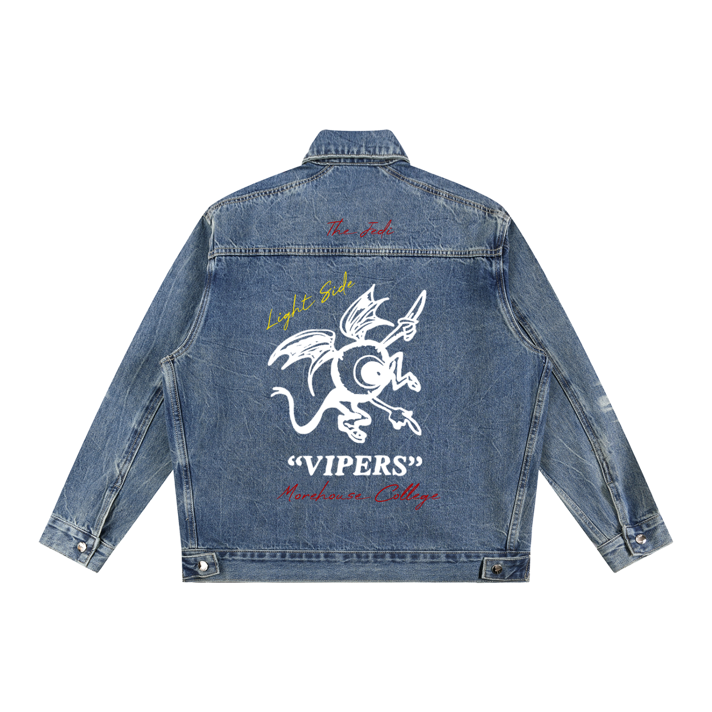 THE JEDI - "Light Side" Denim Jacket (Vintage Wash Zip-Up)