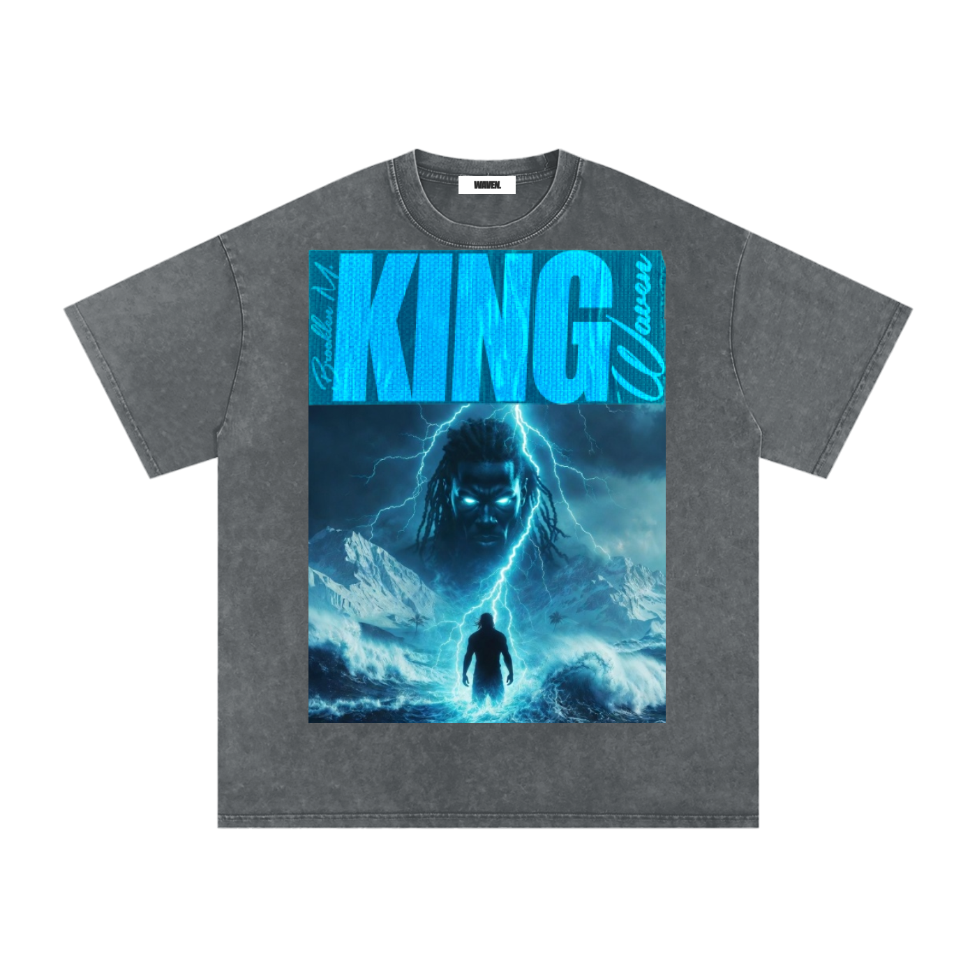 "KING-V1" (Snow Washed) Oversized Cotton T-Shirt