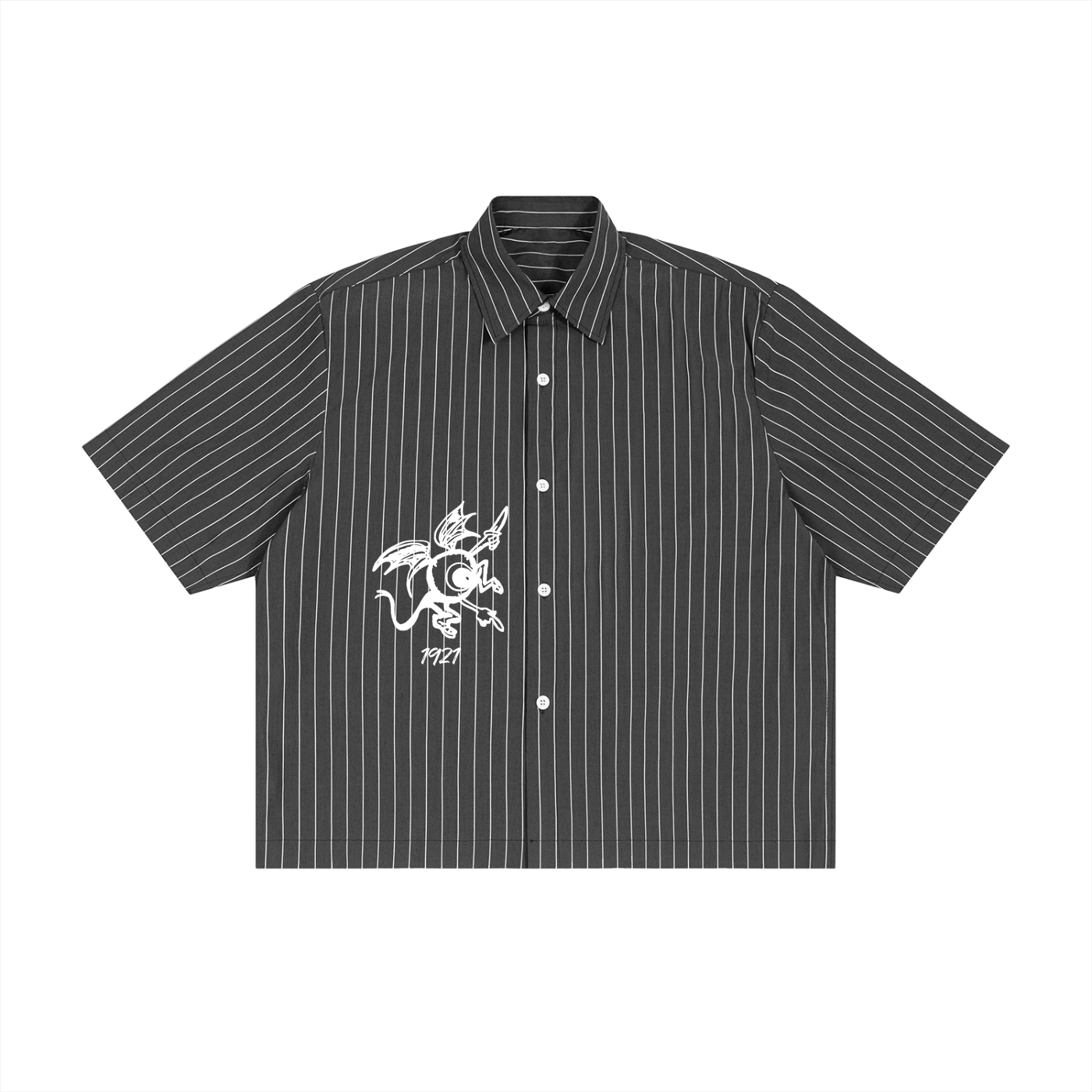 "1921" Striped Boxy Button-Up Shirt