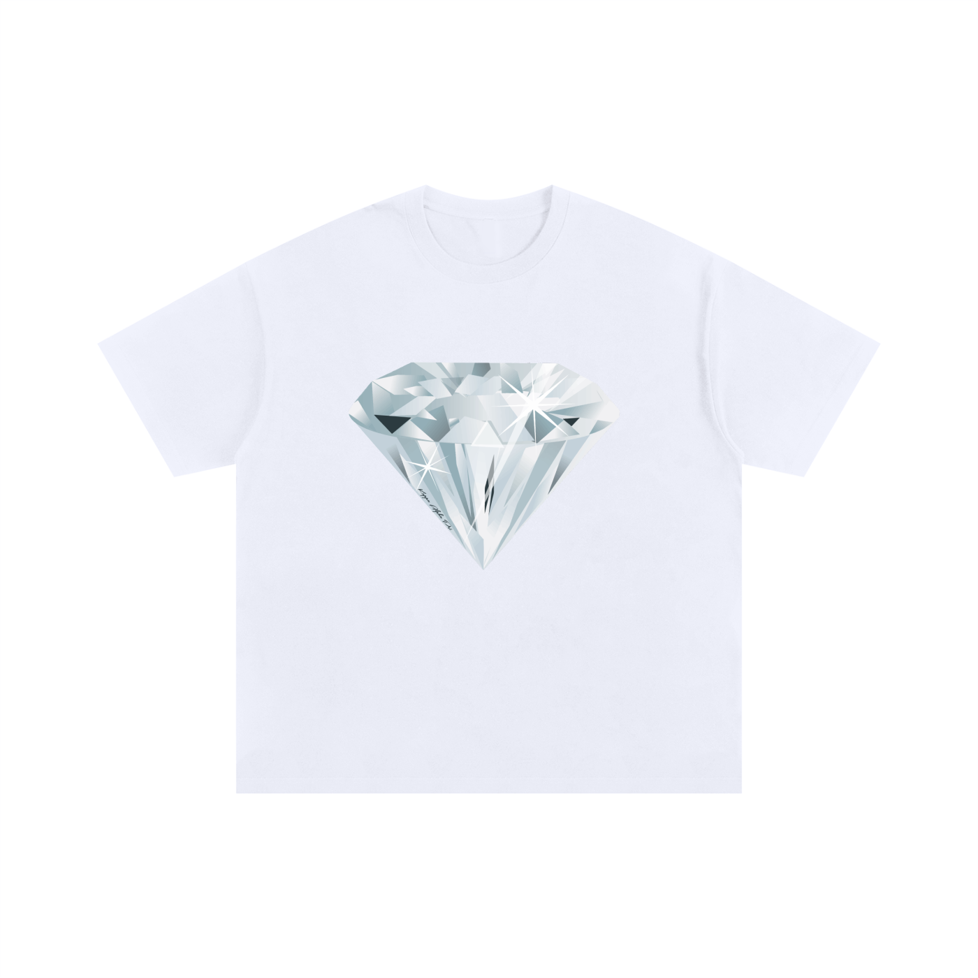 Diamond Oversized Cotton T-Shirt (Black)