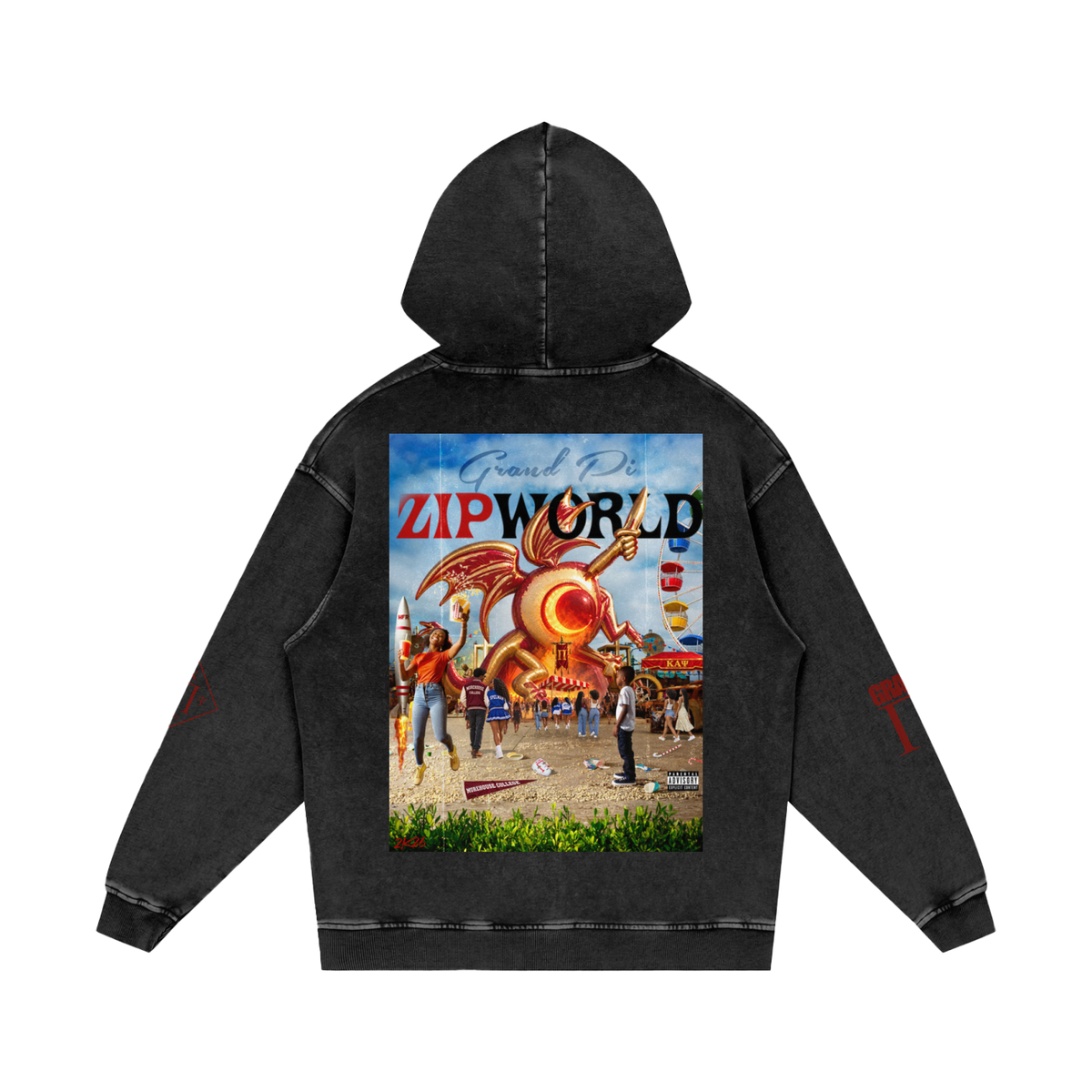 ZIPWORLD Snow Washed Loose Cotton Hoodie