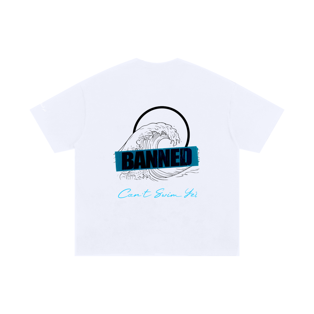 Can't Swim Yet Oversized Cotton T-Shirt (White)