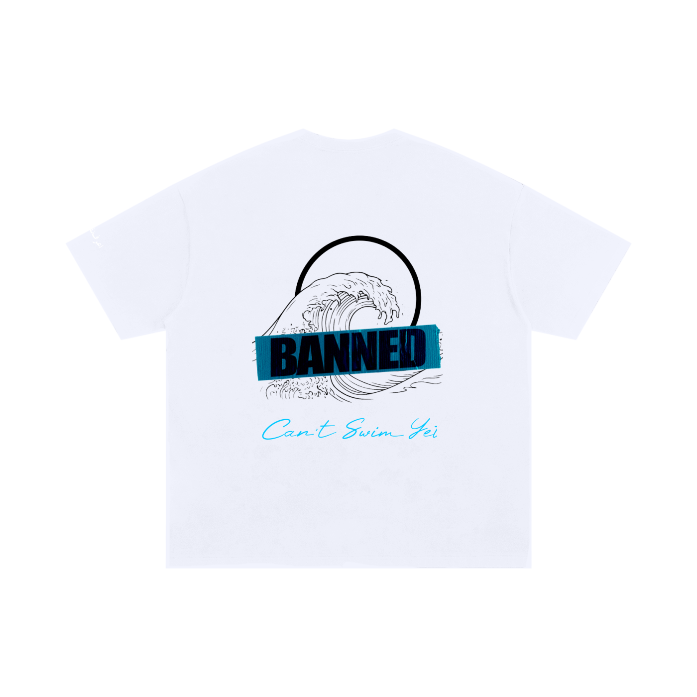 Can't Swim Yet Oversized Cotton T-Shirt (White)