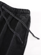 "Grand Pi Vipers" Snow Washed Raw Hem Shorts