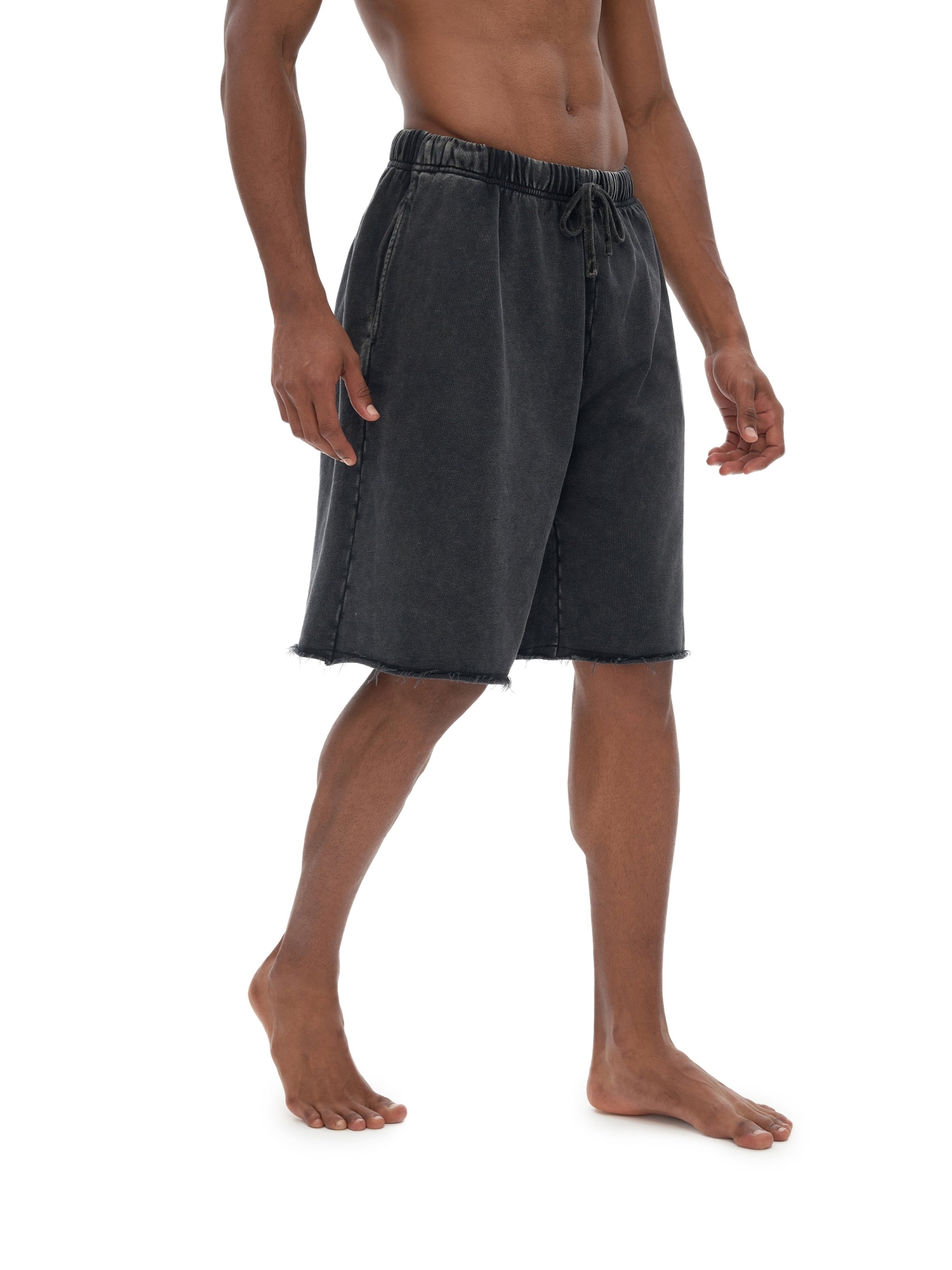 "Grand Pi Vipers" Snow Washed Raw Hem Shorts